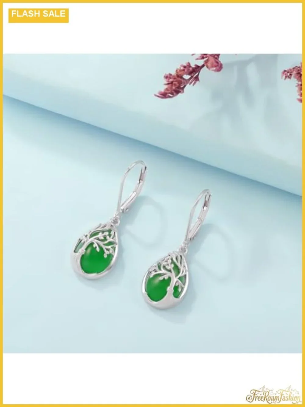 S925 Sterling Silver Tree of Life Drop Dangle Earrings for Women Leverback